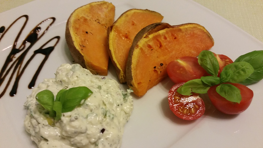 Süßkartoffeln mit Schafskäse-Creme